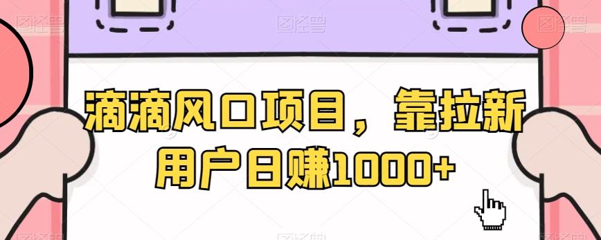 滴滴风口项目，靠拉新用户日赚1000+-乐码云集