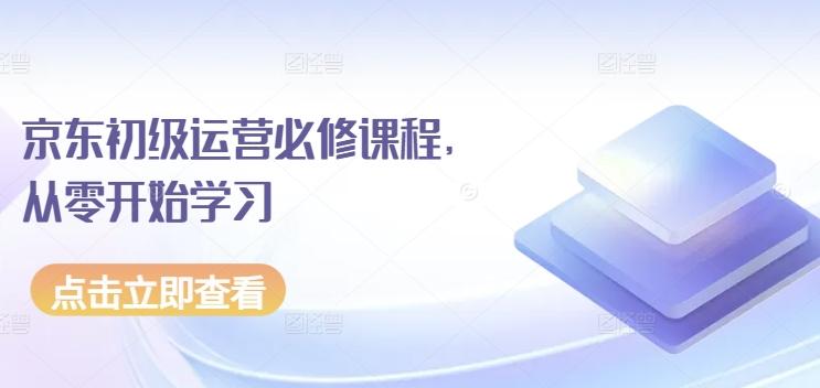 京东初级运营必修课程，从零开始学习-乐码云集