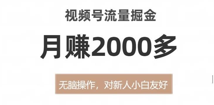 视频号流量掘金，无脑操作，对新人小白友好，月赚2000多【揭秘】-乐码云集