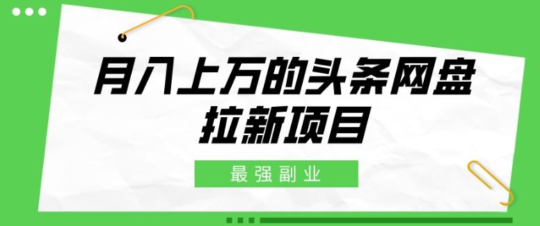 最强副业，月入上万的头条网盘拉新项目，小白新手轻松上手-乐码云集