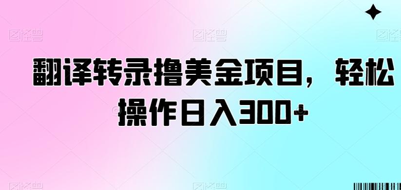 翻译转录撸美金项目，轻松操作日入300+【揭秘】-乐码云集