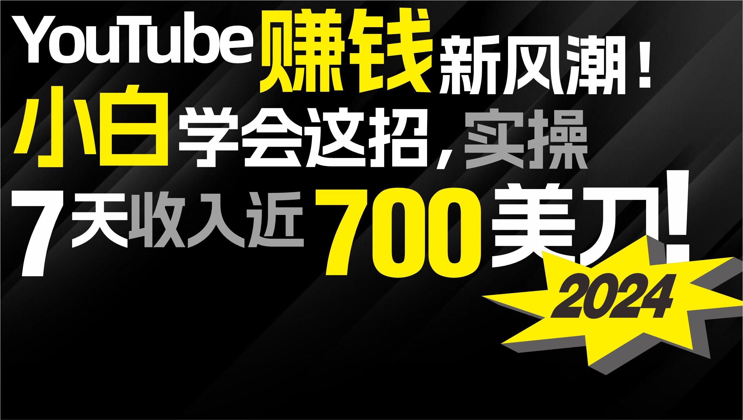 (9647期)2024 YouTube赚钱新风潮！小白学会这招，7天收入近7百美金！-乐码云集