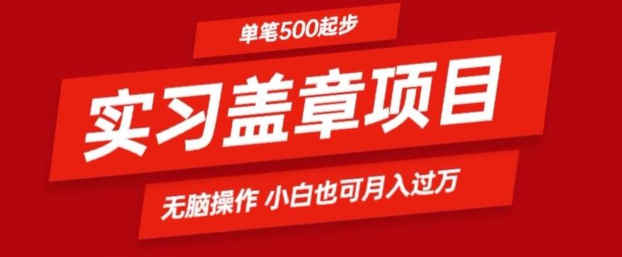 实习代盖章项目一单500起普通人可落地项目小白也可轻易上手-乐码云集