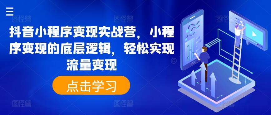 抖音小程序变现实战营，小程序变现的底层逻辑，轻松实现流量变现-乐码云集