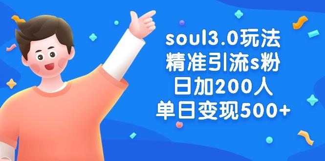 soul3.0玩法精准引流s粉，日加200人单日变现500+-乐码云集
