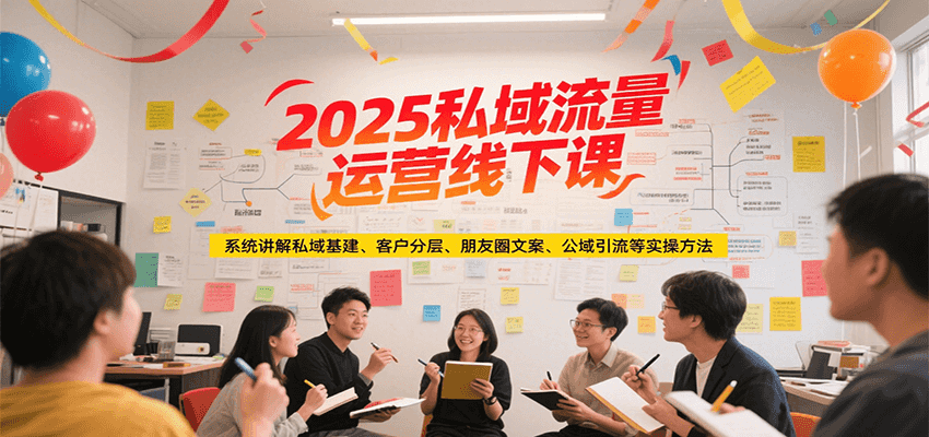 2025私域流量运营线下课，系统讲解私域基建/客户分层/朋友圈文案/公域引流等实操方法-乐码云集