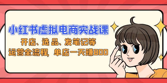 小红书虚拟电商实战课：开店、选品、发笔记等运营全流程，单店一天赚800-乐码云集