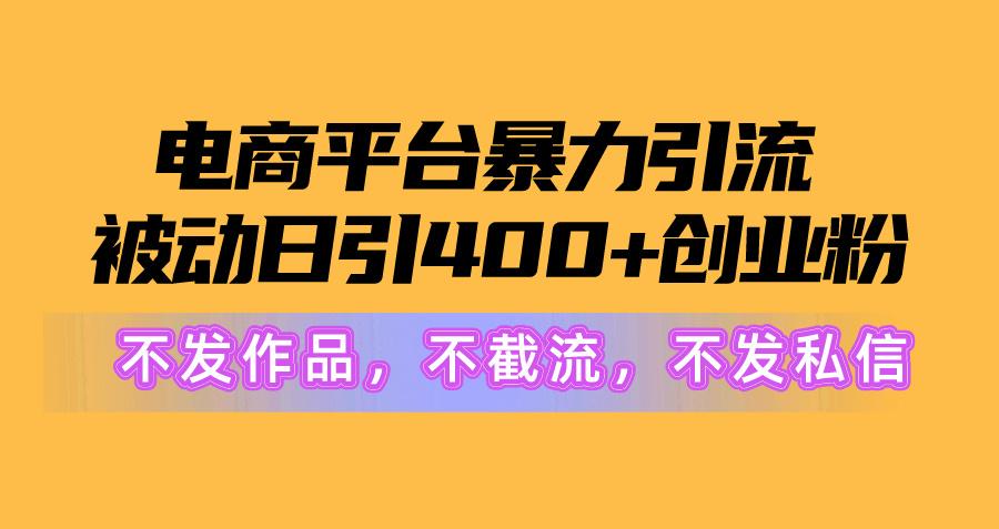 电商平台暴力引流,被动日引400+创业粉不发作品，不截流，不发私信-乐码云集