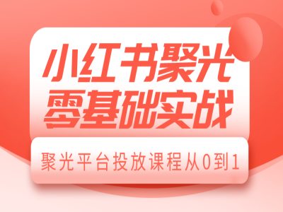 小红书聚光零基础实战，聚光平台投放课程从0到1-乐码云集
