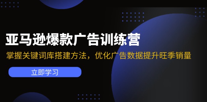 亚马逊爆款广告训练营：掌握关键词库搭建方法，优化广告数据提升旺季销量-乐码云集