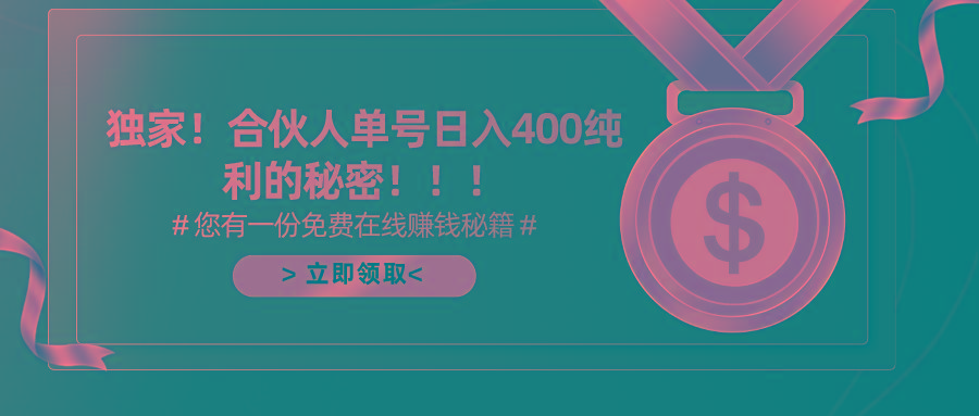 (10028期)合伙人广告撸金最新玩法，每天单号400纯利-乐码云集