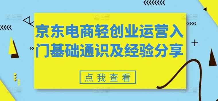京东电商轻创业运营入门基础通识及经验分享-乐码云集