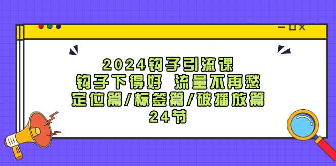 2024钩子引流课：钩子下得好流量不再愁，定位篇/标签篇/破播放篇/24节-乐码云集