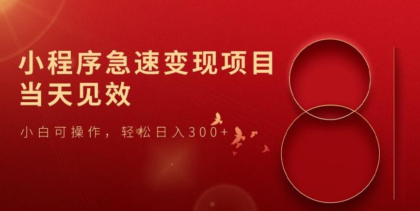 小程序急速变现项目，当天见效，小白可操作，轻松日入300+-乐码云集