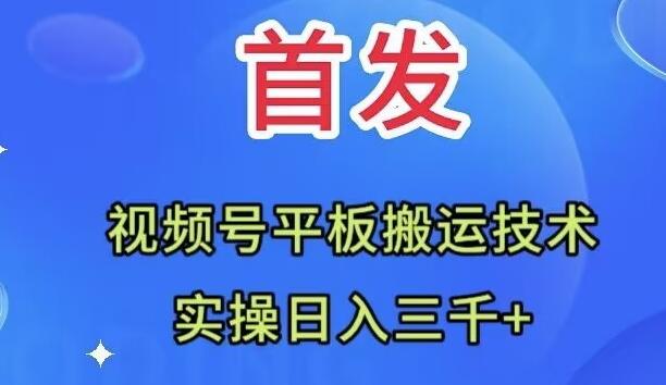 全网首发：视频号平板搬运技术，实操日入三千＋-乐码云集