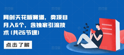 网创天花板赛道，卖项目月入6个，含独家引流技术(共26节课)-乐码云集