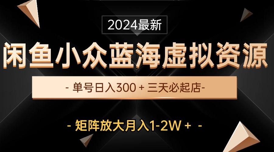 最新闲鱼小众蓝海虚拟资源，单号日入300＋，三天必起店，矩阵放大月入1-2W-乐码云集