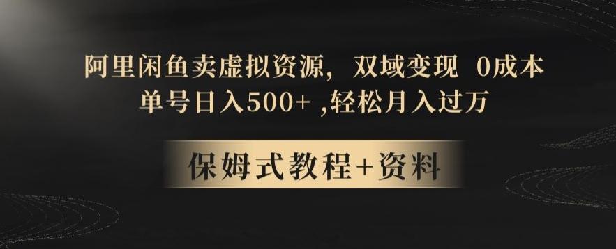 阿里闲鱼卖虚拟资源，双域变现，0成本，日入500+，轻松月入过万-乐码云集