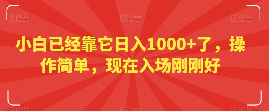 小白已经靠它日入1000+了，操作简单，现在入场刚刚好【揭秘】-乐码云集