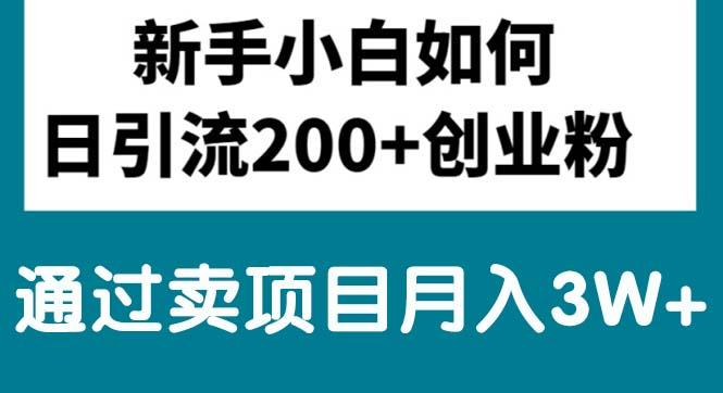 新手小白日引流200+创业粉,通过卖项目月入3W+-乐码云集