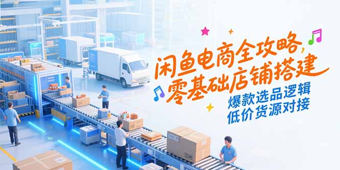闲鱼电商全攻略，零基础店铺搭建，爆款选品逻辑，低价货源对接-乐码云集