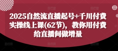 2025自然流直播起号+千川付费实操线上课(62节)，教你用付费给直播间做增量-乐码云集