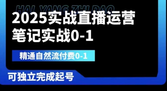 2025实战直播运营0-1，精通自然流付费0-1，可独立完成起号-乐码云集
