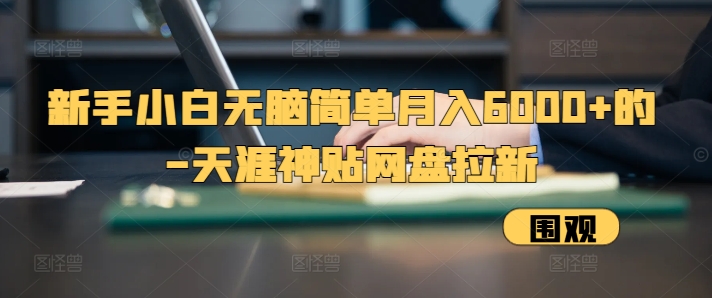 新手小白无脑简单月入6000+的-天涯神贴网盘拉新【揭秘】-乐码云集