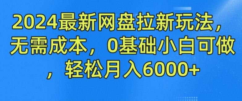 2024最新网盘拉新玩法，无需成本，0基础小白可做，轻松月入6000+【揭秘】-乐码云集