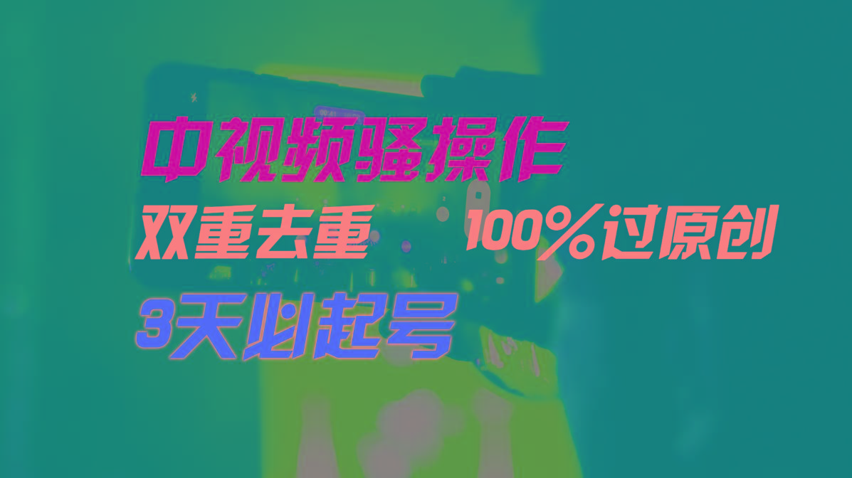 中视频骚操作，双重去重100%过原创，3天比必起号，简单无脑，月入3W+-乐码云集