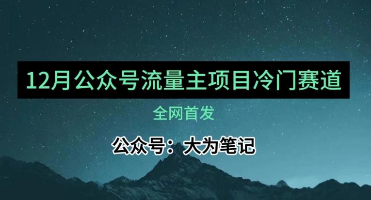 12月份最新公众号流量主小众赛道推荐，30篇以内就能入池！-乐码云集