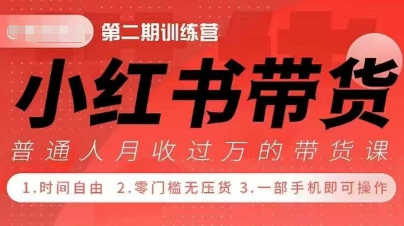 小Red书带货42天训练营 2.0版，宝妈+自由职+上班族+大学生，提高副业收入的大红利项目-乐码云集