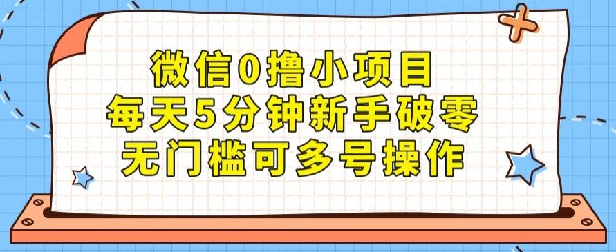 微信0撸小项目，每天5分钟新手破零，无门槛可多号操作-乐码云集
