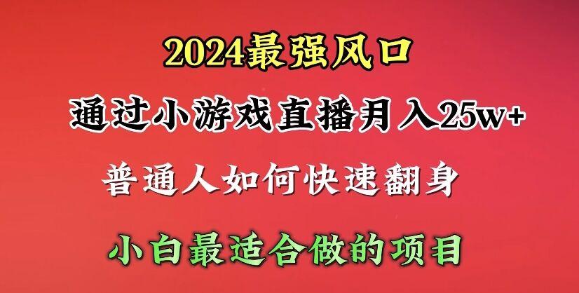 (10020期)2024年最强风口，通过小游戏直播月入25w+单日收益5000+小白最适合做的项目-乐码云集