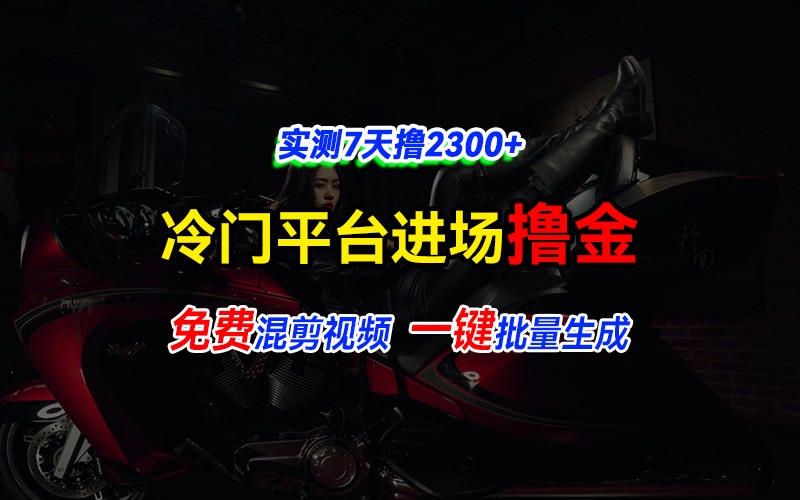 全新冷门平台vivo视频，快速免费进场搞米，通过混剪视频一键批量生成，实测7天撸2300+-乐码云集