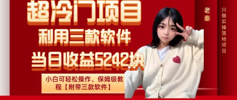 超冷门项目、利用三款软件、当日收益5242块、小白可轻松操作、保姆级教程【附带三款软件】-乐码云集