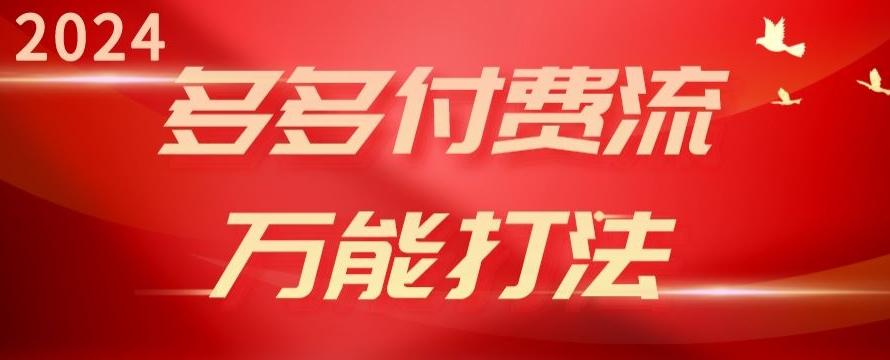 2024多多付费流万能打法、强付费起爆、流量逻辑、高转化、高投产【揭秘】-乐码云集