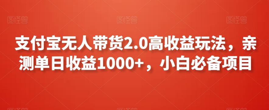 支付宝无人带货2.0高收益玩法，亲测单日收益1000+，小白必备项目【揭秘】-乐码云集