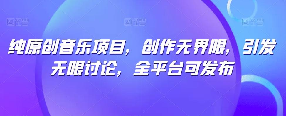 纯原创音乐项目，创作无界限，引发无限讨论，全平台可发布【揭秘】-乐码云集