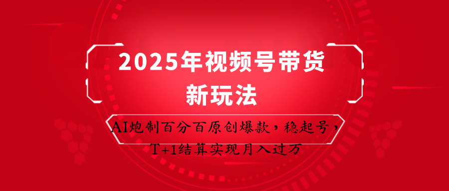 2025年视频号带货新玩法：AI炮制百分百原创爆款，稳起号，T+1结算实现月入过万-乐码云集