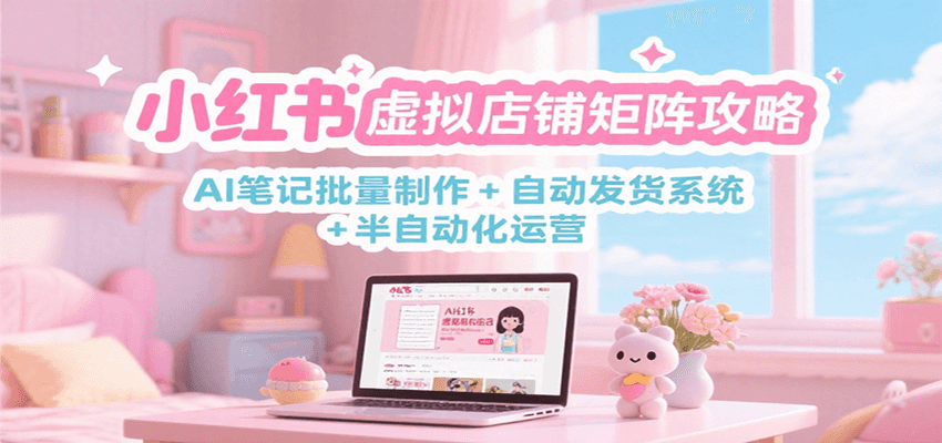 小红书虚拟店铺矩阵攻略:AI笔记批量制作 + 自动发货系统 + 半自动化运营-乐码云集