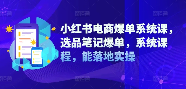 小红书电商爆单系统课，选品笔记爆单，系统课程，能落地实操-乐码云集