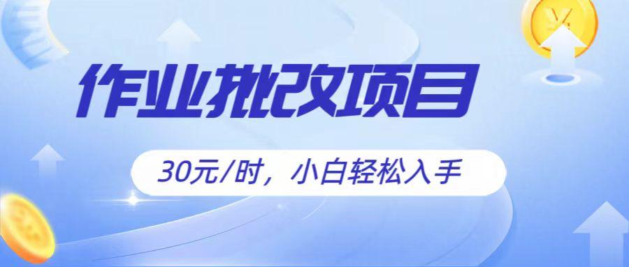 作业批改项目30元/时，简单小白轻松入手，非常适合兼职-乐码云集