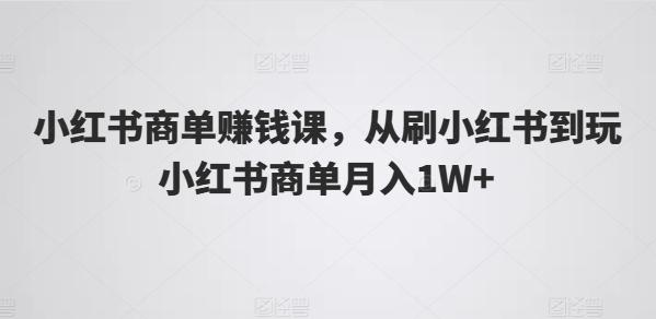 小红书商单赚钱课，从刷小红书到玩小红书商单月入1W+-乐码云集