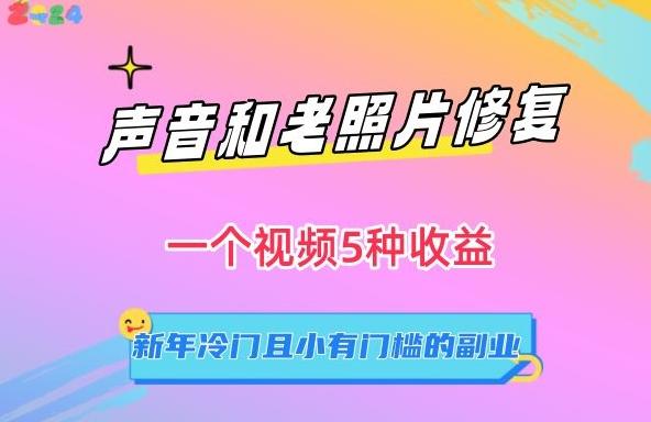 声音和老照片修复，一个视频5种收益，新年冷门且小有门槛的副业【揭秘】-乐码云集