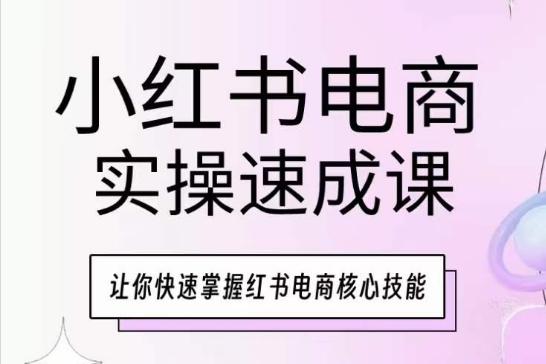 小红书电商实操速成课，让你快速掌握红书电商核心技能-乐码云集