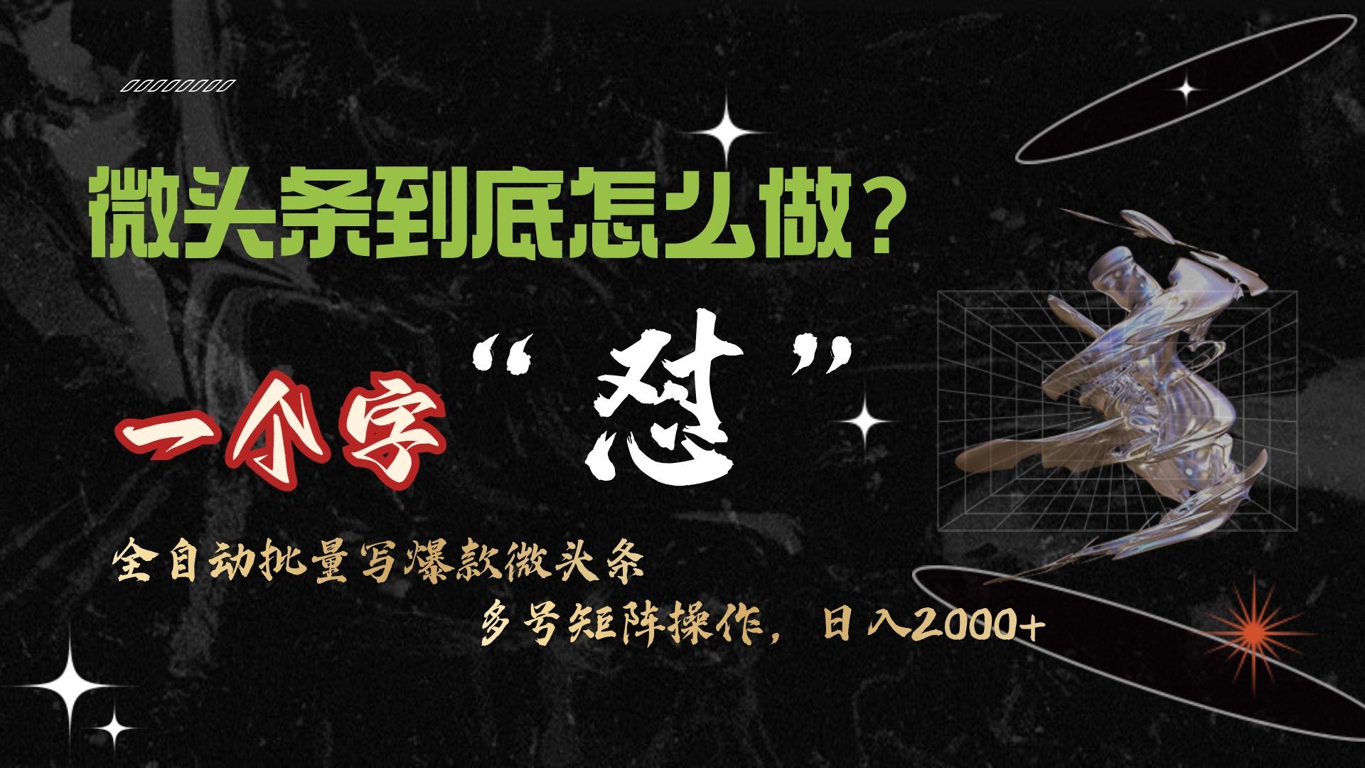 (9809期)微头条最新最强连怼操作，10分钟50条，真正解放双手，月入1w+-乐码云集