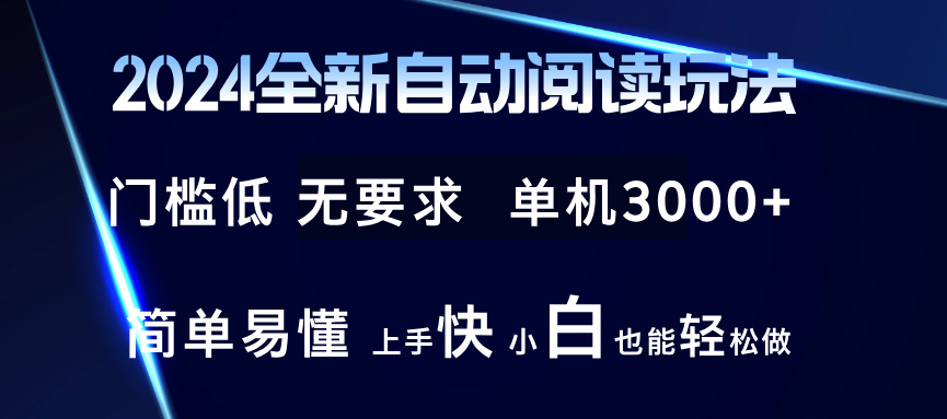 2024全新自动阅读玩法 全新技术 全新玩法 单机3000+ 小白也能玩的转 也…-乐码云集