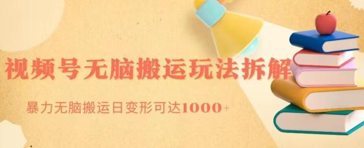 无脑搬运视频号分成玩法，单号日收益1000+-乐码云集