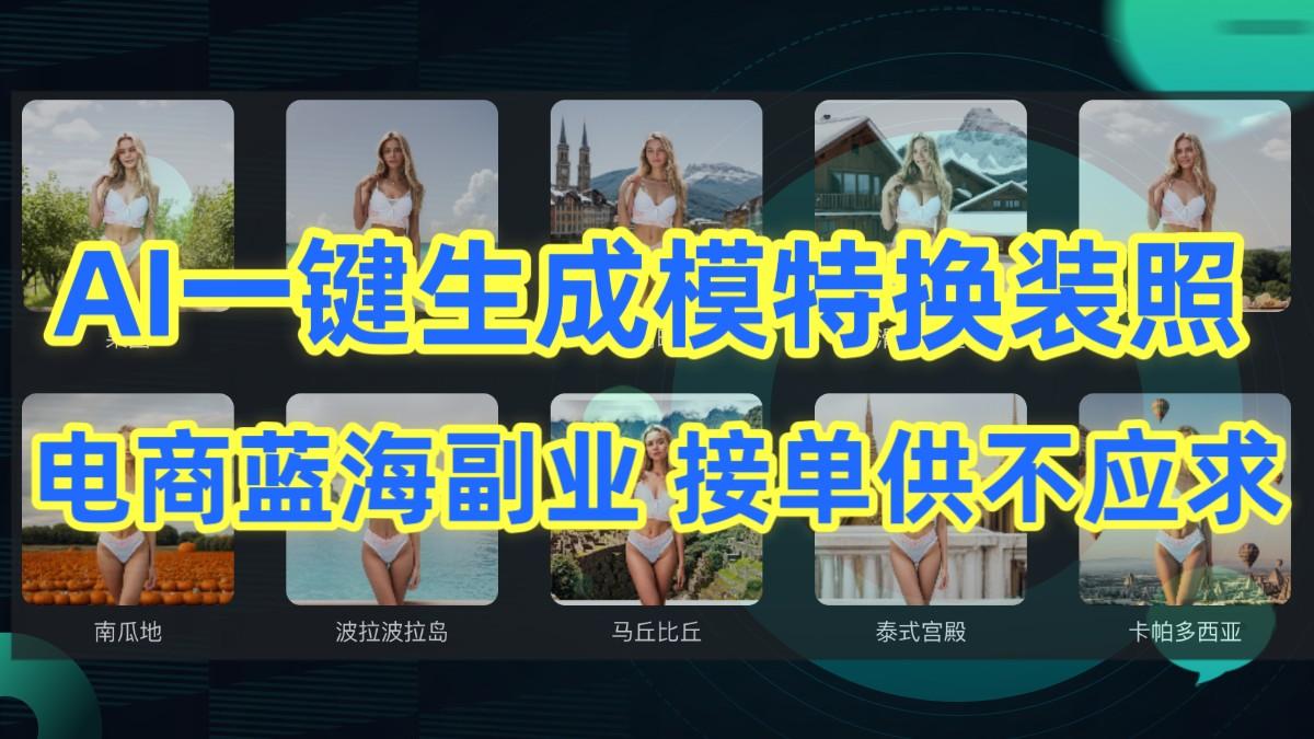 AI制作一键生成模特换装照,电商蓝海副业,接单供不应求-乐码云集